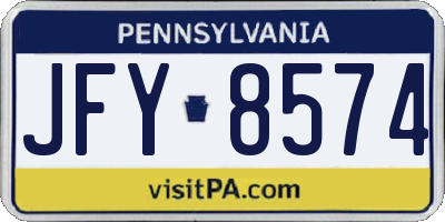 PA license plate JFY8574