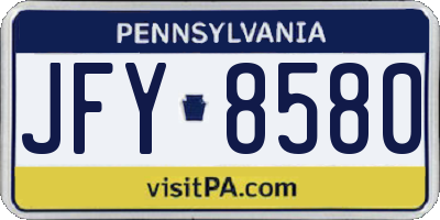 PA license plate JFY8580