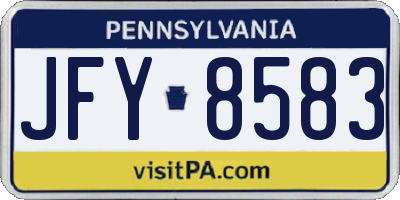 PA license plate JFY8583