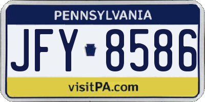 PA license plate JFY8586