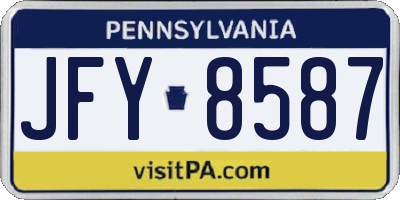 PA license plate JFY8587
