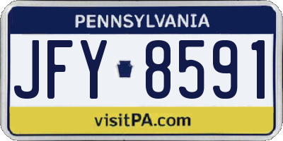 PA license plate JFY8591
