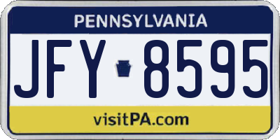 PA license plate JFY8595