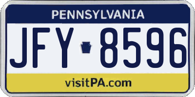 PA license plate JFY8596