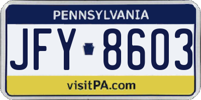 PA license plate JFY8603