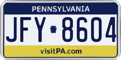 PA license plate JFY8604