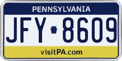 PA license plate JFY8609
