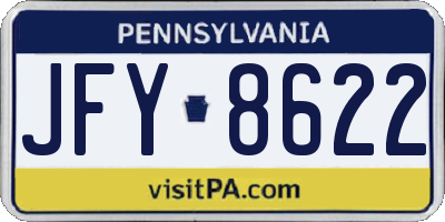 PA license plate JFY8622