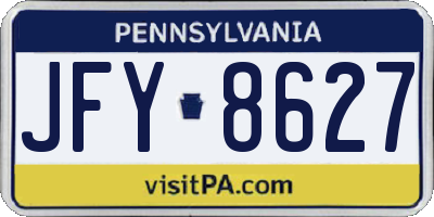 PA license plate JFY8627