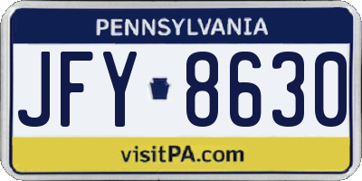 PA license plate JFY8630