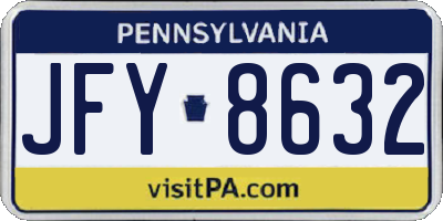 PA license plate JFY8632