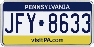 PA license plate JFY8633