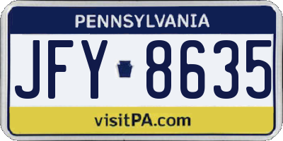 PA license plate JFY8635