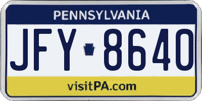 PA license plate JFY8640