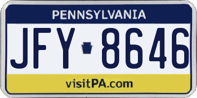 PA license plate JFY8646