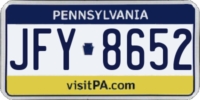 PA license plate JFY8652