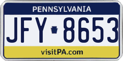 PA license plate JFY8653