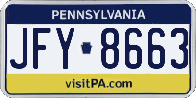 PA license plate JFY8663