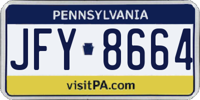 PA license plate JFY8664
