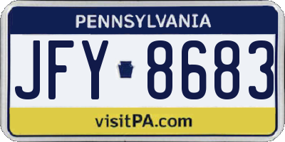 PA license plate JFY8683