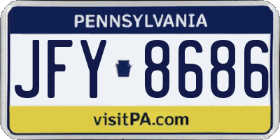 PA license plate JFY8686