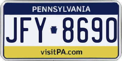 PA license plate JFY8690
