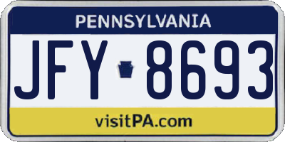 PA license plate JFY8693
