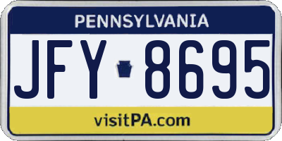 PA license plate JFY8695