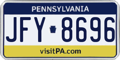 PA license plate JFY8696