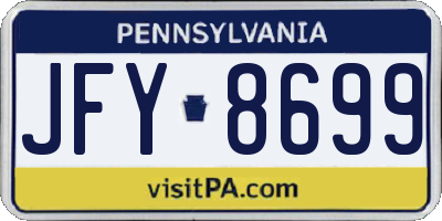 PA license plate JFY8699