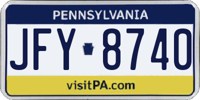 PA license plate JFY8740