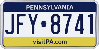 PA license plate JFY8741
