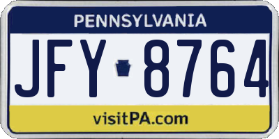 PA license plate JFY8764