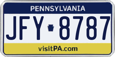PA license plate JFY8787