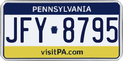 PA license plate JFY8795