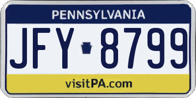 PA license plate JFY8799