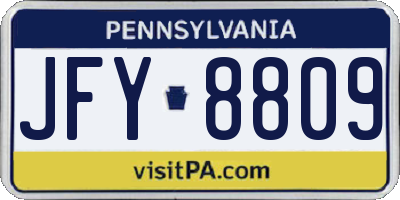 PA license plate JFY8809
