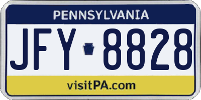PA license plate JFY8828
