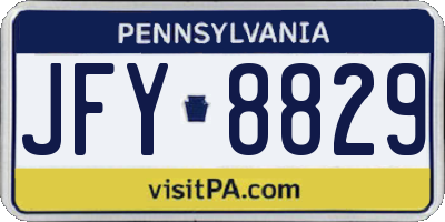 PA license plate JFY8829