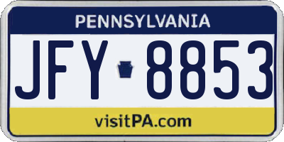 PA license plate JFY8853