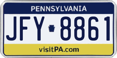PA license plate JFY8861