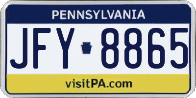 PA license plate JFY8865