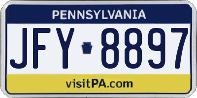 PA license plate JFY8897