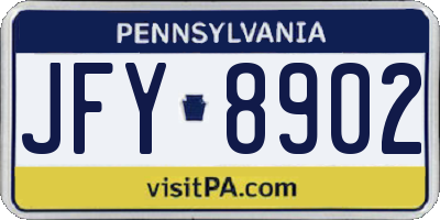 PA license plate JFY8902