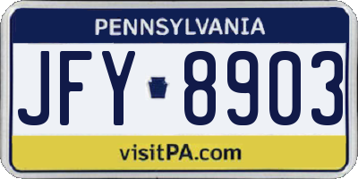 PA license plate JFY8903