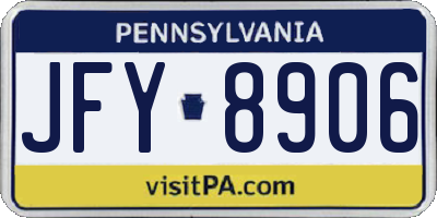 PA license plate JFY8906