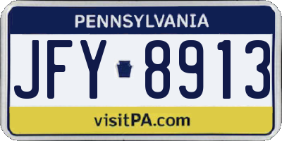 PA license plate JFY8913