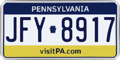PA license plate JFY8917