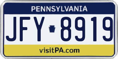 PA license plate JFY8919