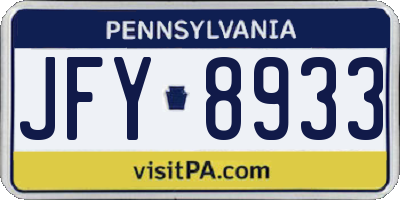 PA license plate JFY8933